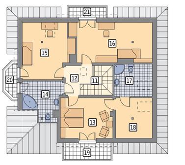 RZUT PODDASZA POW. 61,0 m²